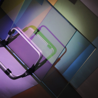 Luck 2020 new design colorful rainbow tempered decorative glass 