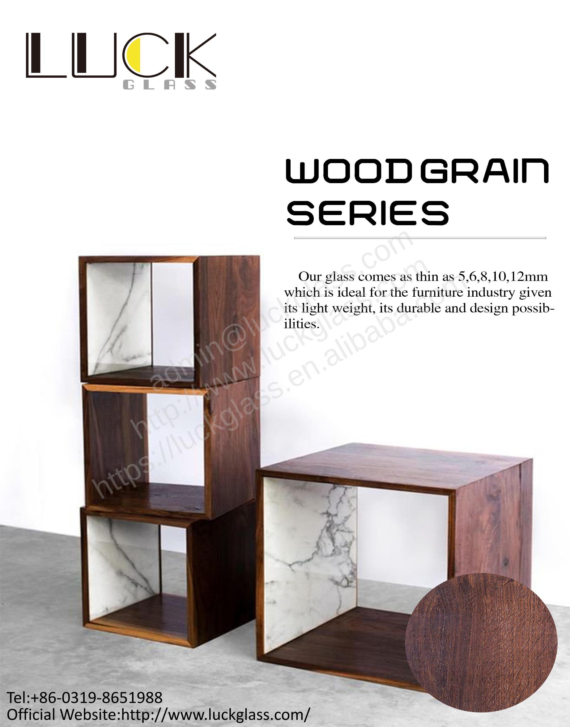Tempered enamelled glass-wood series