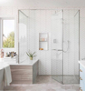 LUCK Hot sale bathroom shower cabin prefab tempered glass sliding shower room 