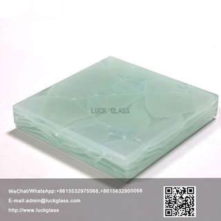 Modern Design Jade Green Translucent Glass for Hotel Vanity Top or Villa 3D Model Design Capable Big Slab Stone Form