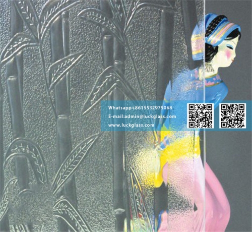 富贵竹压花玻璃