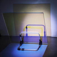 Silding window Rainbow colored glass for partition window shopping mall design
