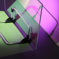 Color effect dichroic glass transparent building window door tempered partition glass sheets for indoor and outdoor decoration 
