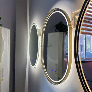 Anti-fog Double Screen Touch intelligent digital wifi temperature bathroom smart LED mirror with led light