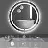 LUCK Rectangle Modern Bathroom Wall Mounted Anti-Fog Smart Led Light Mirror With Time Display 