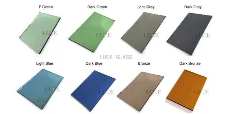 Tinted Glass sheet bronze euro grey dark blue green gray light ford blue black colored cloured float reflective 4 5 6 8 10mm