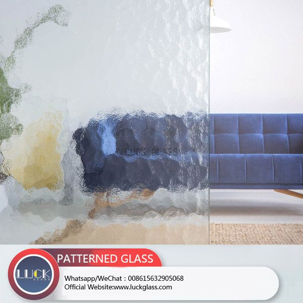 Decorative brown tempered laminated cast glass fused glass with unique pattern for luxury design