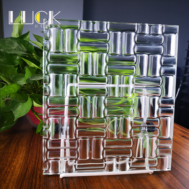 Cast glass, can be tempered in different places, used for indoor and outdoor decorative glass